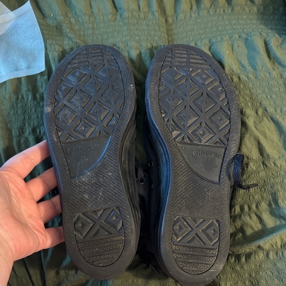 Converse All Black Canvas High-Tops - Picture 3 of 6